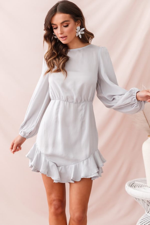 Sydney Double Bow Back Dress Silver on Sale