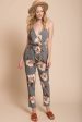 Izabella Grey Floral Jumpsuit Hot on Sale