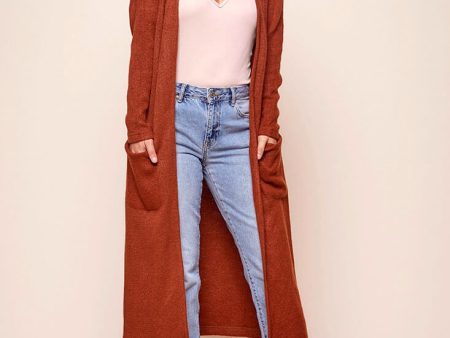 Brookhaven Cafe Long Sleeved Cardigan Rust Online