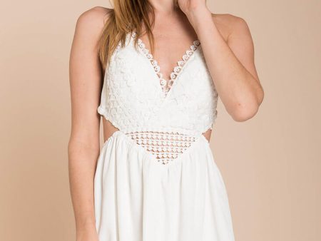 Kensington Crochet Romper White Cheap