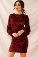 Tinsel Long Sleeve Sequin Mini Dress Plum Supply