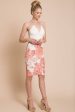 Isla Floral Bodycon Dress White Orange For Discount