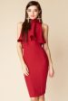 Amya Ruffle Midi Dress Burgundy For Cheap