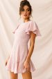 Isabelle Angel Sleeve Empire Dress Blush Online now