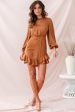 Sydney Double Bow Back Dress Copper Hot on Sale