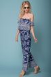 Clover Boho Floral Print Jumpsuit Cheap