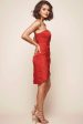 Anna Strapless Jacquard Dress Red For Cheap