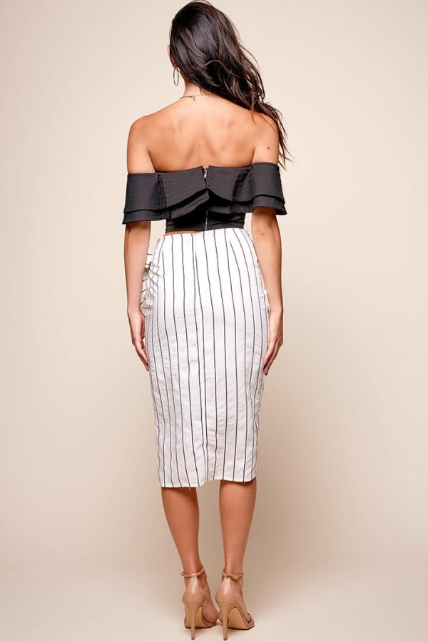 Vanessa Pleated Wrap Midi Skirt White Hot on Sale