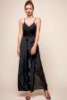 Carrie High Slit Chiffon Jumpsuit Black Sale