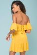 Audrina Ruffled Dress Yellow Mustard For Cheap