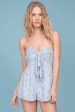 Daisy Bow Tie Romper Blue Fashion