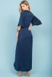 Cleo High Center Slit Dress Navy Online now