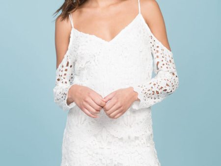 Lainey Off The Shoulder Crochet Dress White on Sale