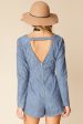 Lizzie Faux Suede Romper Blue For Sale