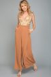 Ayelle Wide Leg Dress Pant Camel Hot on Sale