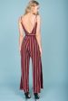 Kallie Striped Jumpsuit Wine For Cheap