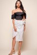 Vanessa Pleated Wrap Midi Skirt White Hot on Sale