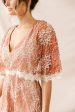 Caspar Batwing Lace Dress Rose Beige Online Sale