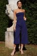 Chosen Strapless Wide Leg Jumpsuit Navy Supply