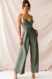 Nancy Wide Leg Pinstripe Jumpsuit Olive For Sale