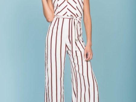 Kallie Striped Jumpsuit White Online Sale