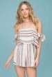 Eileen Striped Romper Grey   Red Hot on Sale