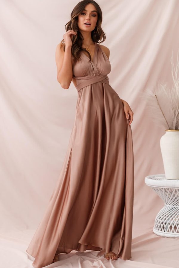 Ariana Multiway Maxi Dress Mocha Sale