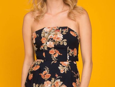 Claire Open Back Floral Romper Black Online