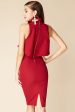 Amya Ruffle Midi Dress Burgundy For Cheap