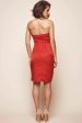 Anna Strapless Jacquard Dress Red For Cheap