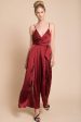 Ella Open Back Jumpsuit Burgundy Online Sale