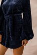 Diva Velvet Yarn Knit Dress Navy Hot on Sale