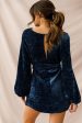 Diva Velvet Yarn Knit Dress Navy Hot on Sale