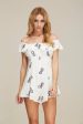 Carna Casual Floral Romper White   Navy Supply