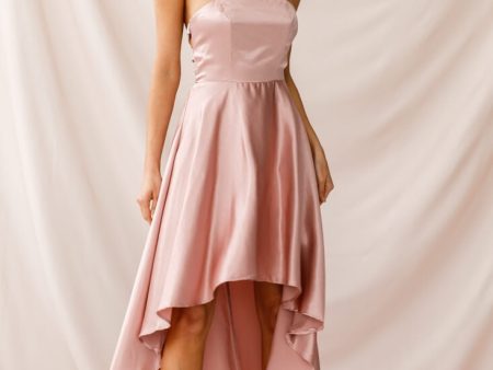 Belle Strapless High-Low Hem Dress Mocha For Sale