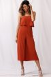 Monserrat Frill Bust Jumpsuit Umber Online Hot Sale