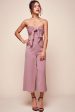 Khloe Bow Tie Wide Leg Jumpsuit Dusty Pink Hot on Sale