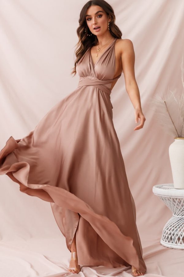 Ariana Multiway Maxi Dress Mocha Sale