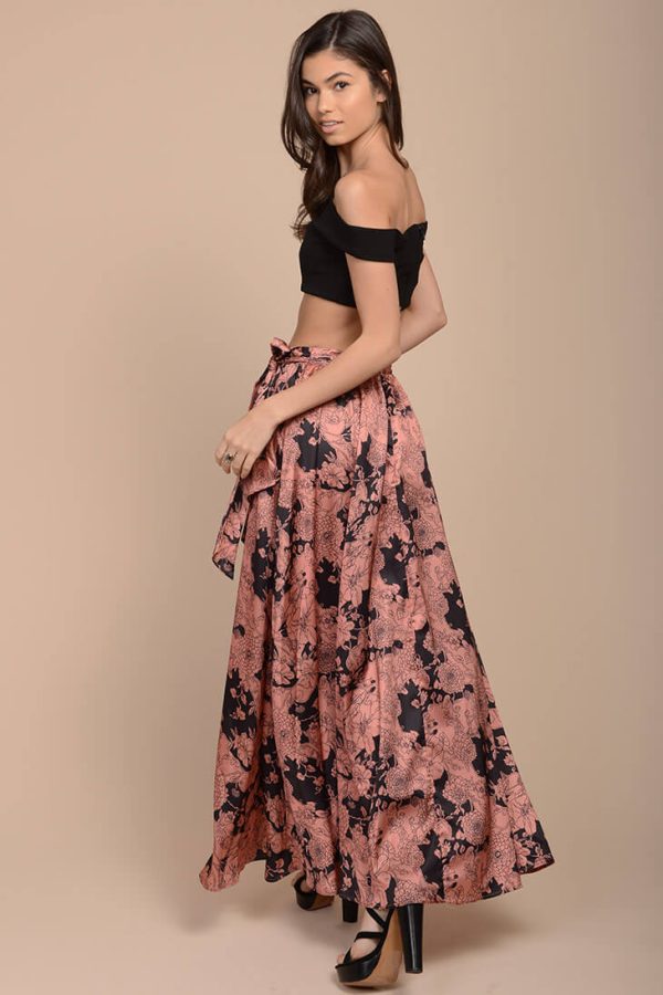 Briley Floral Maxi Skirt Pink Hot on Sale