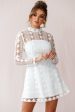 Amelia Lace Overlay Peek A Boo Dress White Online Hot Sale