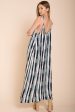 Tristan Stripped Maxi Dress Navy Beige on Sale