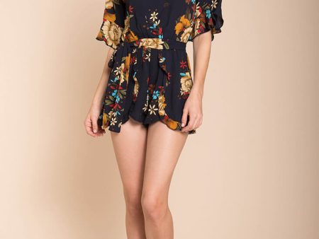 Abril Floral Romper Navy Online