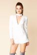 Penny Deep V Choke Collar Romper White Hot on Sale