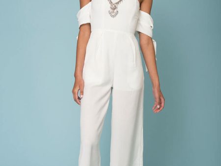 Kyndall Tube Top Jumpsuit White Sale