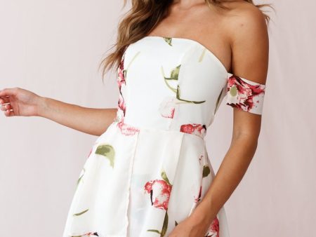 Jessa High-low Summer Brunch Romper Off White on Sale