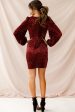 Tinsel Long Sleeve Sequin Mini Dress Plum Supply