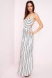 Sidney Striped Maxi Romper White Black Online now