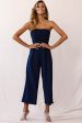 Chosen Strapless Wide Leg Jumpsuit Navy Supply