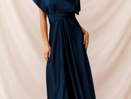 Ariana Multiway Mid Sleeve Maxi Dress Navy on Sale