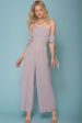 Kyndall Off The Shoulder Tube Top Jumpsuit Grey Discount